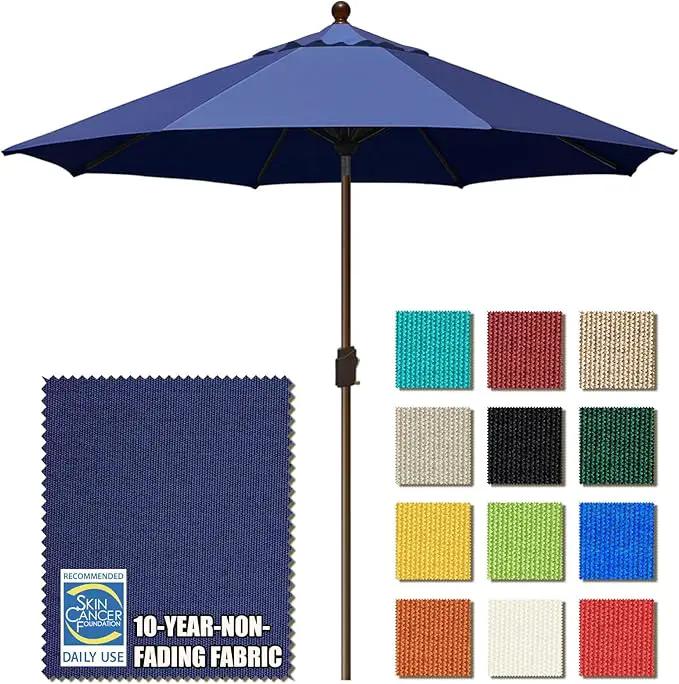 EliteShade USA 10-Year-Non-Fading 9Ft Market Umbrella Patio Umbrella Outdoor Table Umbrella with Ventilation, Navy Blue by GreenHaven Gardens