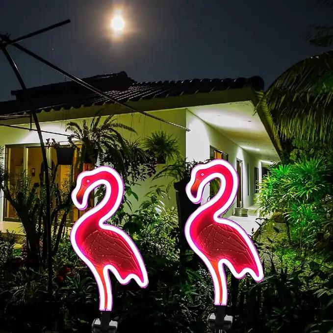 SunKite Flamingo Solar Stake Lights Outdoor,Waterproof Solar Neon Lights for Garden,Yard, Lawn,Pathway,Patio,Backyard (2 Pack) by GreenHaven Gardens