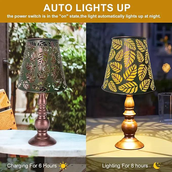 Pearlstar Solar Table Lamps - Leaf Garden Waterproof Cordless Solar Table Lamps for Patio Garden Pathway Yard by GreenHaven Gardens