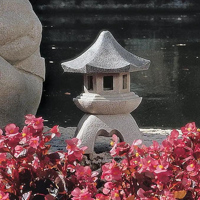 Design Toscano NG29869 Asian Decor Pagoda Lantern Statue, Medium, Two-tone stone by GreenHaven Gardens