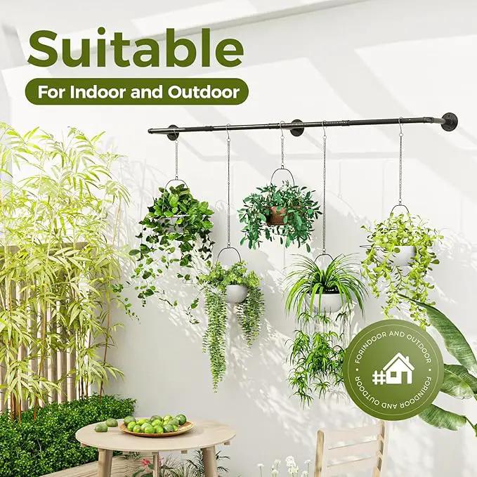 Bamworld Plant Hanger Indoor 70in Hanging Planters Rod Hanging Plant Holder for Window Plant Shelves Metal Rod，Pots Not Included by GreenHaven Gardens