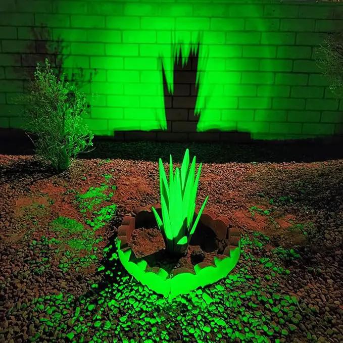 T-SUNUS Green Solar Lights Outdoor 2 Pack, IP65 Waterproof Solar Spotlight, Auto-on/Off Security Wall Light Landscape for St. Patrick's Day Halloween Christmas Tree Patio Yard Garden Driveway Pool by GreenHaven Gardens