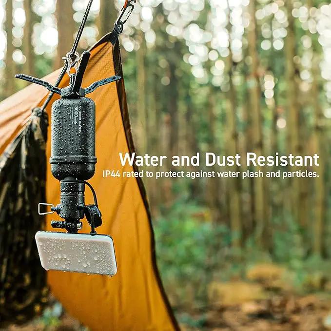 ELECOM NESTOUT Outdoor Camping LED Panel Flashlight w/Mini Tripod, Dimmable USB Powered LED Light, IP44 Water Dust Resistant, 30-1000 Lumen, Portable Lantern for NESTOUT Power Bank, Black (Flash-1) by GreenHaven Gardens