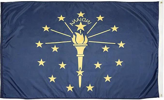 FlagSource Indiana Nylon State Flag, Made in the USA, 4x6' by GreenHaven Gardens