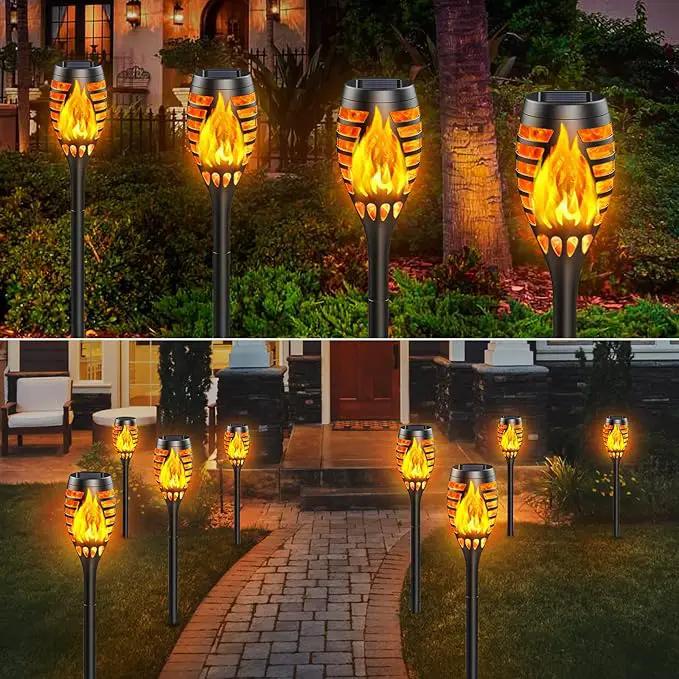 Solar Outdoor Lights, 10 Pack Solar Torch with Flickering Flame Waterproof, Solar Powered Garden Light, LED Flame Pathway Torches Lights for Yard, Patio, Outside Landscape Décor by GreenHaven Gardens