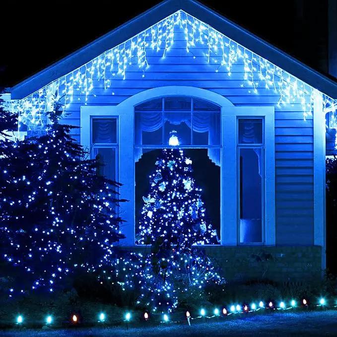 JMEXSUSS 800 LED Blue Icicle Christmas Lights Outdoor, Icicle Lights for Outside with 160 Drops, Blue Christmas String Lights Indoor Outdoor for Party Holiday Christmas Decoration by GreenHaven Gardens