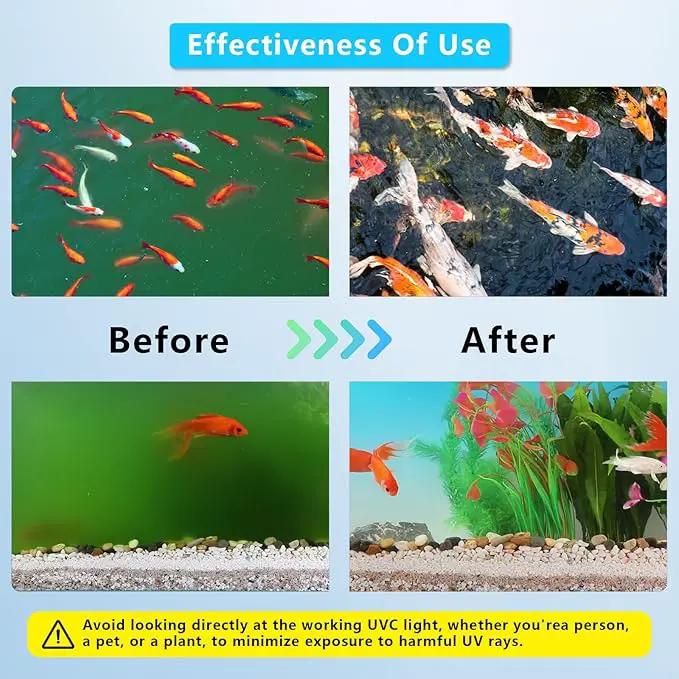 18W Aquarium UV Light for 100-1000 Gallon, UV Pond Water Clarifier for Koi Pond, Swimming Pool, Spa, Large Fish Tank, Cold Plunge UV Light for Pond Algae Control by GreenHaven Gardens