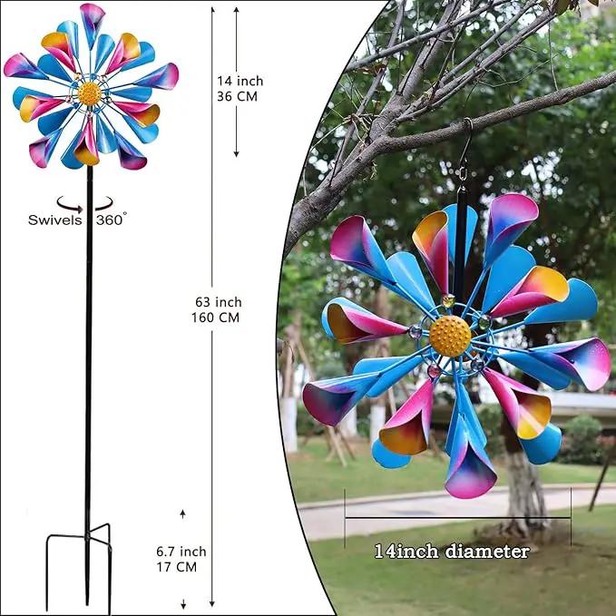 Wind Spinner Outdoor Hangable Wind Spinners 360 Degrees Metal Colorful Wind Spinner for Yard and Garden by GreenHaven Gardens
