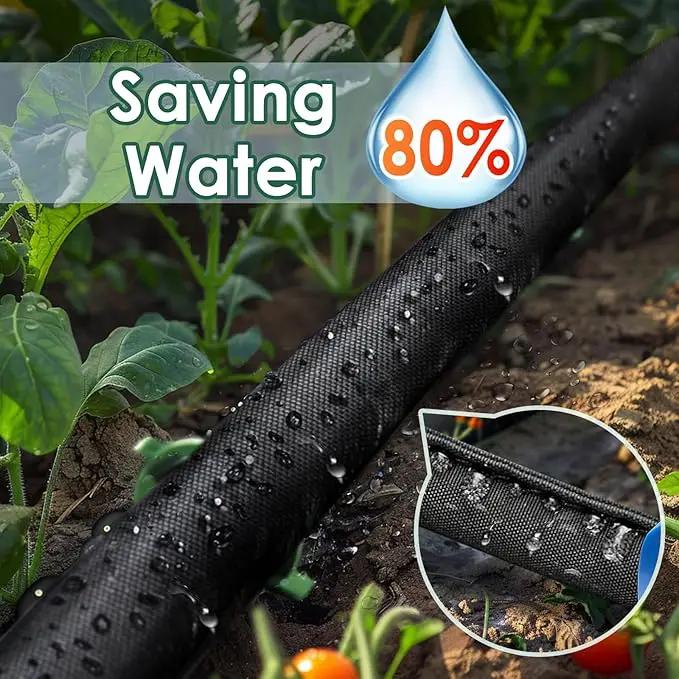 IPOW 50ft + 50ft IPOW Heavy Duty Double Layer Design Saves 80% Water Leak Proof Soaker Hose, Drip Watering Hose for Garden, Lawn, Flower Bed, Vegetable Field (50 FT x 2Pack) by GreenHaven Gardens