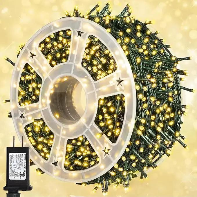 weillsnow 164Ft 500 LED Christmas Lights, Waterproof 8 Twinkle with Memory Functions Christmas Tree Lights for Indoor Outdoor Christmas Tree Garden Decoration (Warm White) by GreenHaven Gardens