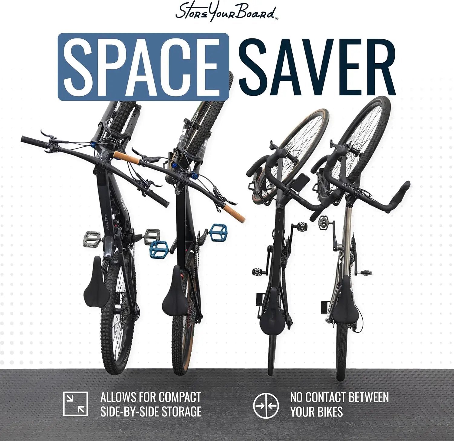 StoreYourBoard SwivelStow Mountain Bike Storage – Heavy Duty Bike Hanger, No-Lift Bike Wall Mount for Garage Bike Storage, MTB and E-Bike, Holds 70 lbs, Patent-Pending by GreenHaven Gardens