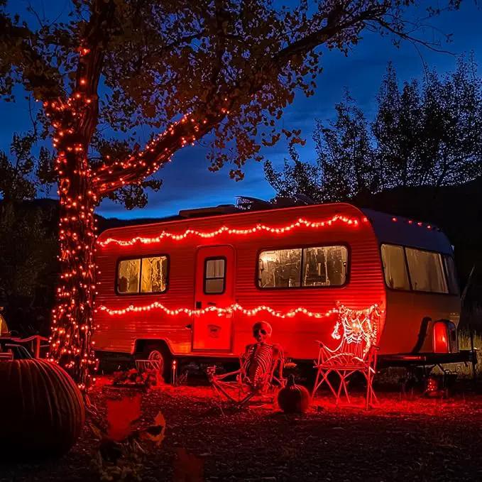 JMEXSUSS 2 Pack Solar Fairy Lights, 33FT 100 LED Red Outdoor Waterproof String Lights for Outside Tree Party Patio Christmas Valentine Day Decorations by GreenHaven Gardens