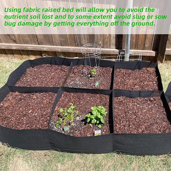 CJGQ Fabric Raised Garden Bed 4x2x1ft Garden Grow Bed Bags for Growing Herbs, Flowers and Vegetables 55 Gallon by GreenHaven Gardens