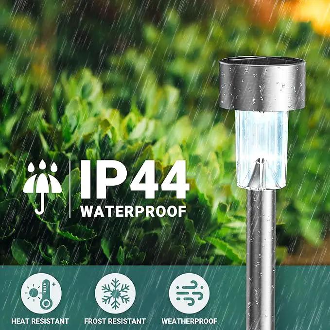 GIGALUMI Solar Lights Outdoor Waterproof, 20 Pack, Stainless Steel LED Solar Garden Lights for Patio, Lawn, Yard and Landscape, Garden Decor Patio Decor, Cold White by GreenHaven Gardens