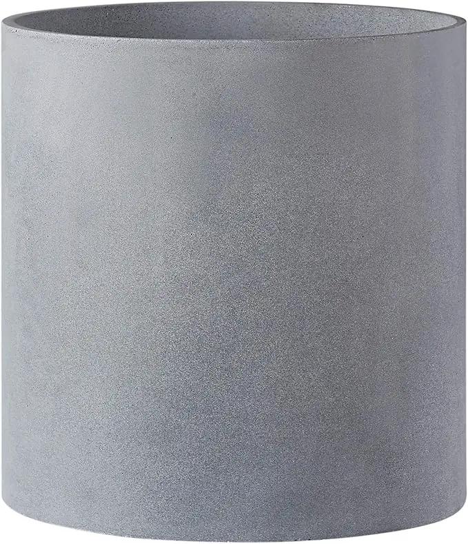 FaithLand Plant Pot 14 inch - Perfectly Fits Mid-Century Modern Plant Stand - Drainage Plug and Drainage Mesh Screen - Gray Planter Pot. by GreenHaven Gardens