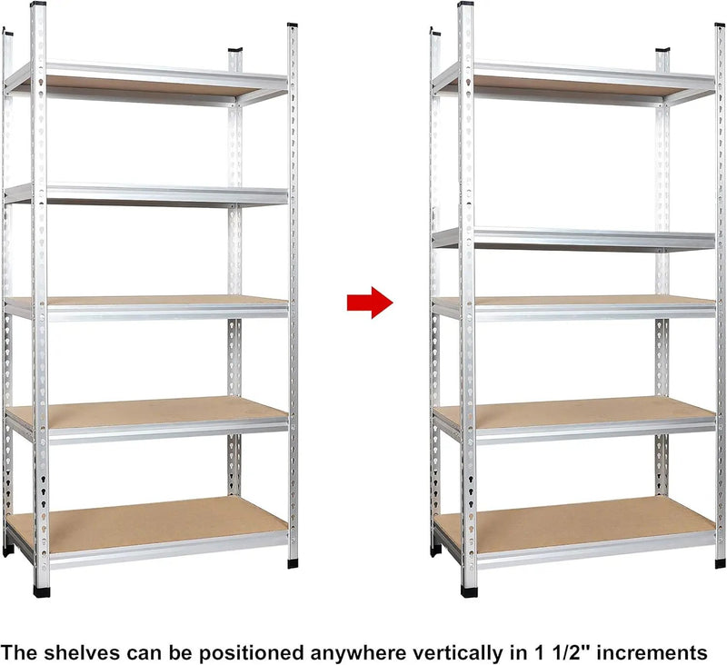 Amazon Basics 5 tier, Medium Duty Storage Shelving Double Post Press Board Shelf, Aluminum, 48 x 18 x 72 by GreenHaven Gardens