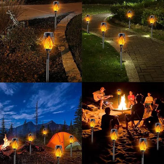 Albelt Solar Torch Lights Outdoor - 10 Pack With Flickering Flame for Garden Decor, Super Bright Waterproof for Outside Landscape Yard Party Decorations by GreenHaven Gardens