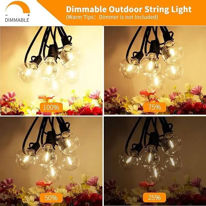 Svater Outdoor String Lights 150 FT, Patio Light with 78 Shatterproof LED Bulbs, Outside Plastic Hanging G40 Globe Lights for Cafe Market Bistro Backyard, Dimmable Warm White 2700K by GreenHaven Gardens