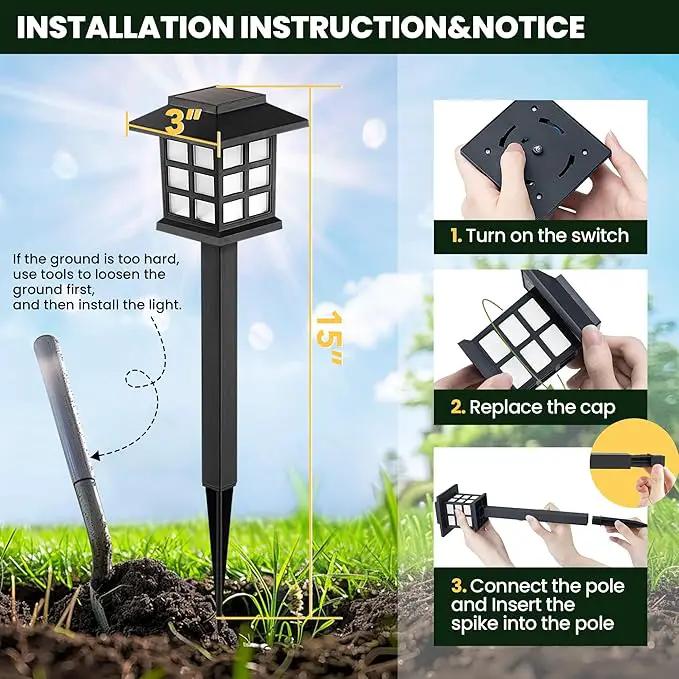 GIGALUMI Solar Outdoor Lights，8 Pack LED Solar Lights Outdoor Waterproof, Solar Walkway Lights Maintain 10 Hours of Lighting for Your Garden, Landscape, Path, Yard, Patio, Driveway by GreenHaven Gardens