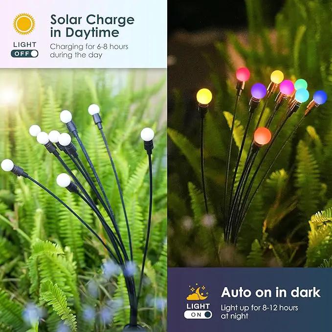 Solar Christmas Decoration, 40 LED Firefly Garden Lights, Outdoor Sway by Wind, Waterproof for Yard Patio Pathway Decoration (4 Pack) by GreenHaven Gardens