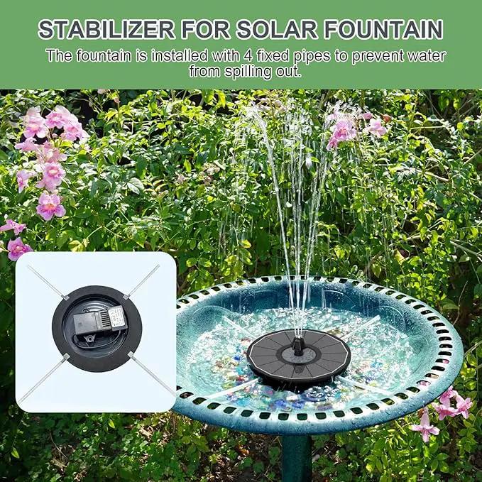 Solar Fountain Upgraded High Efficiency Glass Solar Panel, Solar Bird Bath Fountains with Flower No Battery,Solar Water Pump Fountain for Bird Bath Garden Small Ponds Outdoor Décor(Black) by GreenHaven Gardens