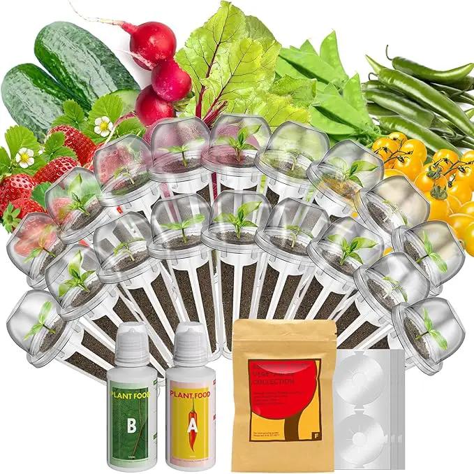 inbloom Fruit Seed Pod Kit for AeroGarden, MUFGA, Ahopegarden, iDOO Hydroponic Growing System, 18-Pod, 350+ Seeds Included Strawberry, Cucumber, Green Pepper, Golden Tomato, Radish, Dwarf Pea, Beet by GreenHaven Gardens