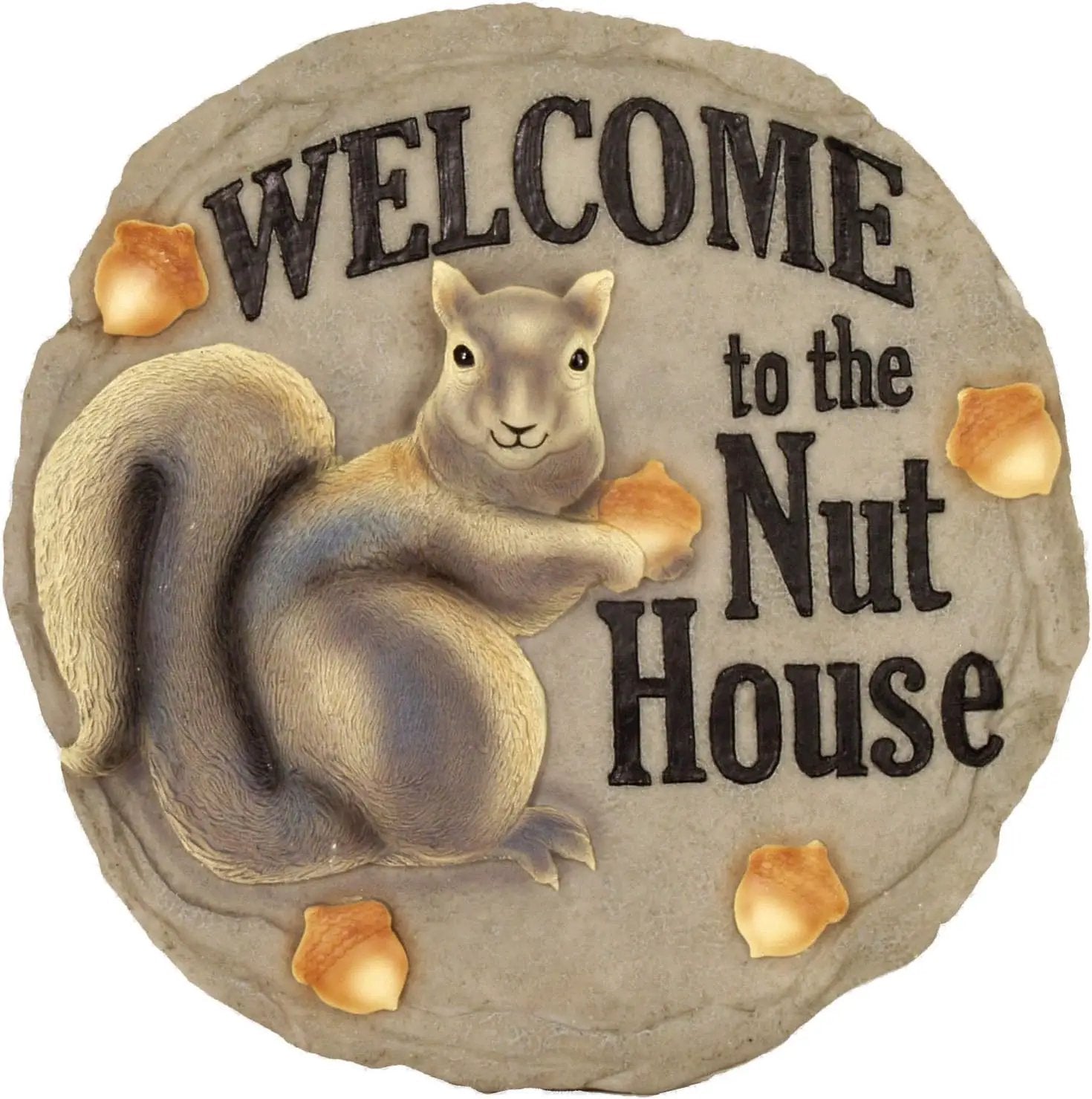 Spoontiques - Garden Décor - Nut House Stepping Stone - Decorative Stone for Garden by GreenHaven Gardens