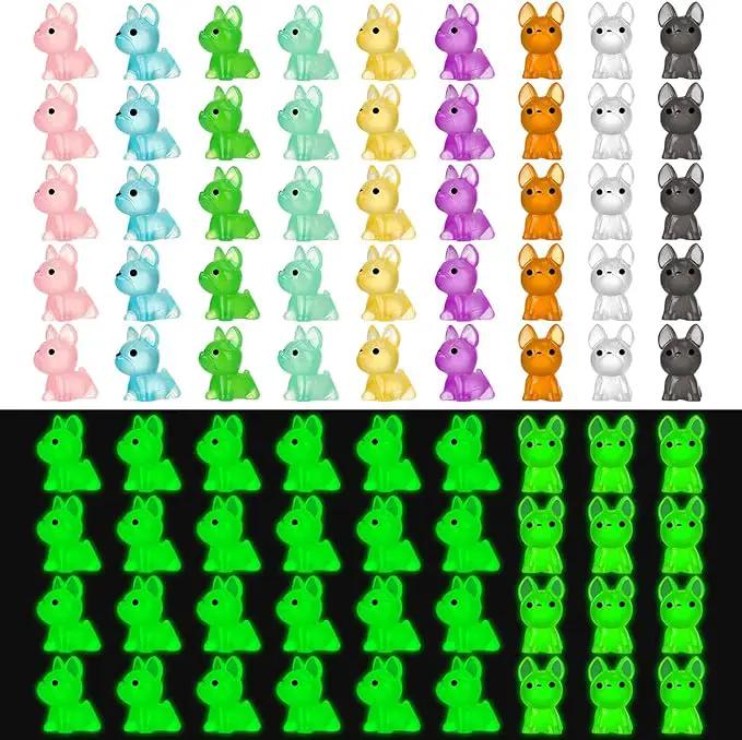 90 Pcs Luminous Mini Resin Dogs, Miniature Dog Figurines, Cute Small Dog Figures, Mini Dog Figurines Statues Glow in The Dark Crafts Cake Decor Tiny Home for Micro Landscape Dollhouse Garden by GreenHaven Gardens