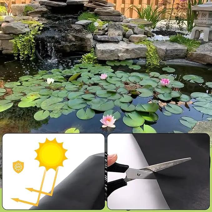 16 x 16 FT Pond Liner, 20 Mil Fish Pond HDPE Liner, Pond Liners for Outdoor Ponds, Koi Ponds, Garden Fountain, Waterfall by GreenHaven Gardens
