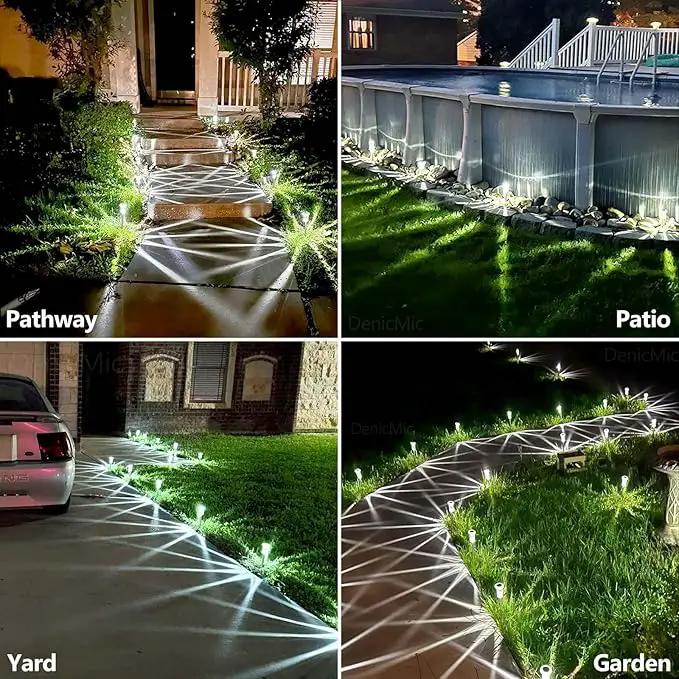 DenicMic Solar Lights Outdoor Pathway Lights 6000K LED Waterproof Acrylic Lamp Head Stainless Steel Stake for Yard Garden Landscape Path Walkway Driveway Patio Lawn (15Pack Cold White) by GreenHaven Gardens