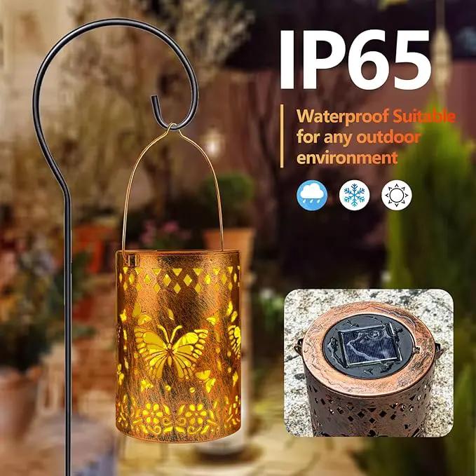 Solar Lanterns Outdoor Waterproof Butterfly Garden Decor Lantern Birthday Gifts for Women Mom Grandma, Hanging Lights Metal Decoration Outside for Yard, Patio, Backyard, Porch by GreenHaven Gardens