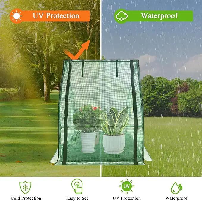 U'Artlines Portable Mini Greenhouse Small Green House with Waterproof Pad 36x36x42 Inch Plant Cover Tent for Garden Small Plants Indoor Outdoor, Green PE by GreenHaven Gardens