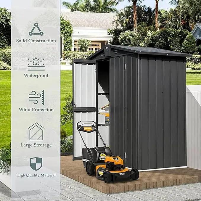 Domi Outdoor Storage Shed 5'x3, Metal Waterproof Tool Shed Utility Storage House with Double Lockable Doors & Air Vent for Garden Backyard Patio Lawn by GreenHaven Gardens