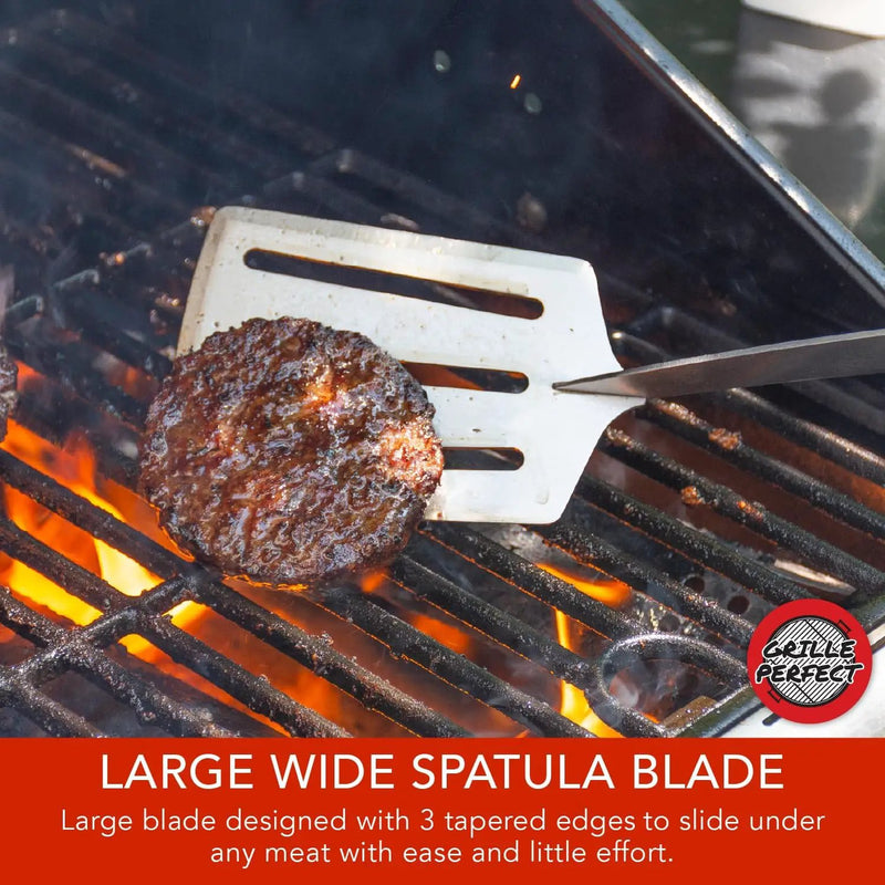 Grill Spatula 24-inch Super Long for Grilling Barbecue Griddle and Fire Pit Extra Strong Curved Neck Premium Hardwood Handle Large Stainless Steel Blade For BBQ Outdoor Kitchen and Grilled Food by GreenHaven Gardens