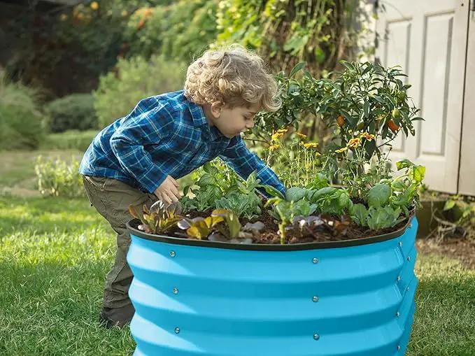 Galvanized Raised Garden Beds Outdoor // 4×2×1 ft (2-Pack) Planter Raised Beds for Gardening, Vegetables, Flowers (Teal) // Large Metal Garden Box by GreenHaven Gardens