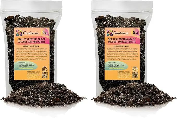 Premium Coco Coir and Perlite Potting Mix, Soil for Maximum Plant Growth, Perfect for Indoor and Outdoor Container Gardens by Gardenera - 10 Quart by GreenHaven Gardens