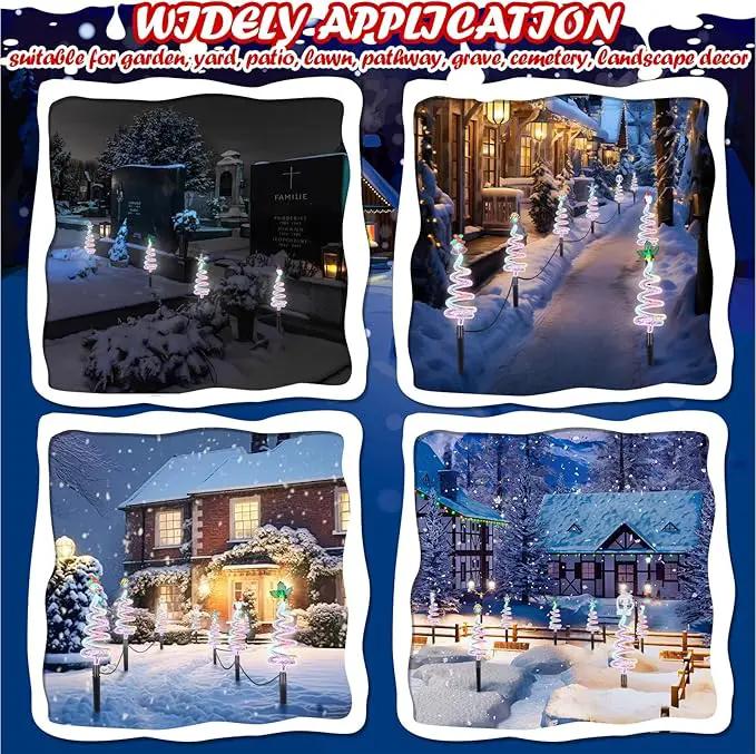 8 Pcs Solar Christmas Garden Stake Lights 8 Mode Yard Landscape Path Lights Xmas Solar Christmas Decorations Outdoor Waterproof Pathway Decor for Outside Holiday Garden Patio by GreenHaven Gardens