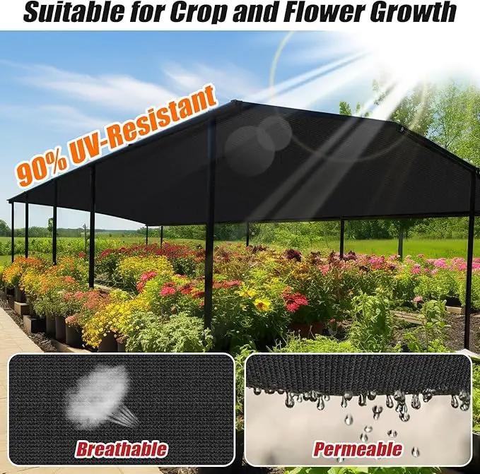 Outdoor 90% Sun Shade Cloth with Grommets, 4 X 12 FT Pergola Shade Cover for Garden Patio Carport Kennel Swimming Pool, Black (We Make Custom Size) by GreenHaven Gardens