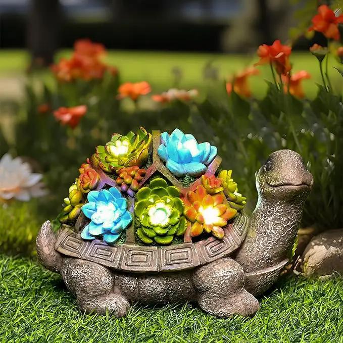 GIGALUMI Solar Garden Statues Turtle Figurine Lights for Outside, Yard Decorations Outdoor, Garden Decor Unique Birthday Housewarming Gifts for Mom, Women for Mothers Day by GreenHaven Gardens
