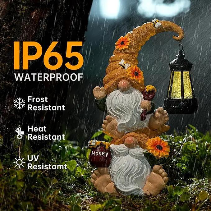 Garden Gnome Statue with Solar Lights – Large Outdoor Sculptures for Patio, Lawn, Yard – Ideal Gifts for Moms, Women, Grandma, Mother’s Day, Birthdays, – Funny Double Gnome Decoration for Housewarming by GreenHaven Gardens