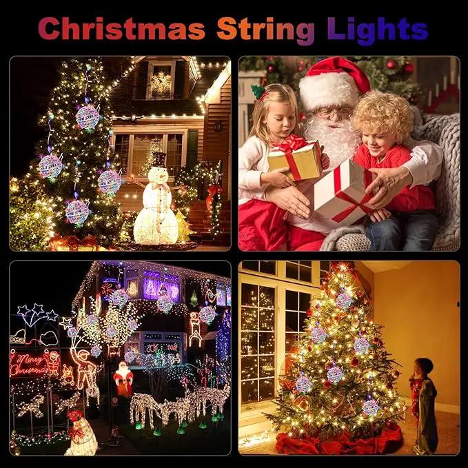 Christmas String Lights Outdoors,4 Pack 7.87" Sphere Lights,Ball Tree Garden Globe Lights for Home, Party, Christmas, Porch Patio,Wedding, Garden,Tree Decoration with Plug by GreenHaven Gardens