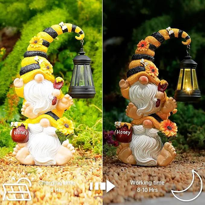Garden Gnome Statue with Solar Lights – Large Outdoor Whimsical Decor for Patio, Lawn, Yard – Resin Waterproof Sculptures – Unique Birthday Gift for Grandma, Mom, Women by GreenHaven Gardens