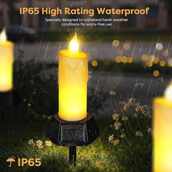 BlcTec Solar Candles Outdoor Waterproof, Flickering Candles with IP65 High Rating Waterproof, Suitable for Outdoor Lawn, Yard, Pathway, Wedding, Camping, Holiday Decorations, 2 PCS by GreenHaven Gardens