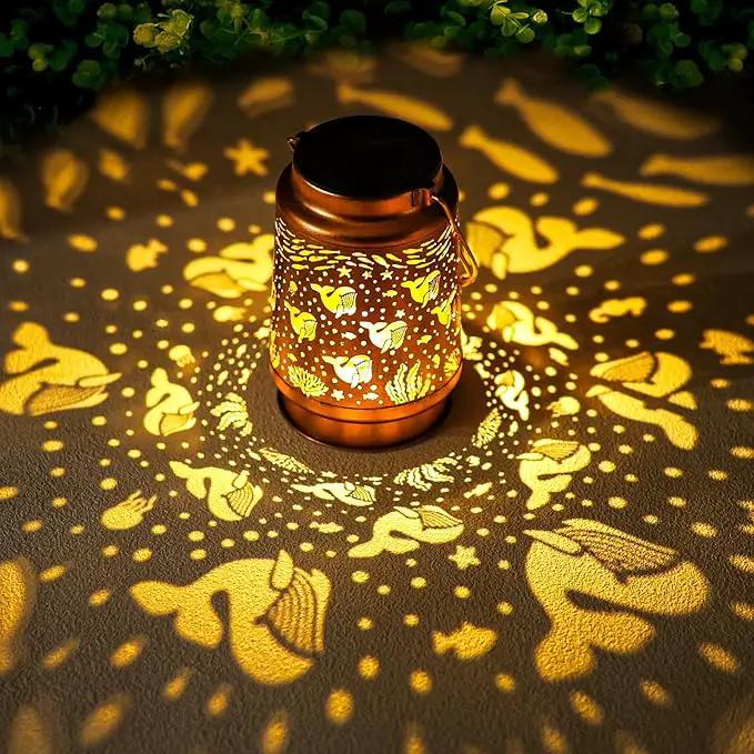 Whale Solar Lanterns Outdoor Waterproof Hanging Sunflower Solar Lights Gifts for Women Men Metal Decorative LED Lanterns Outside for Garden, Yard, Patio, Lawn, Porch, Backyard by GreenHaven Gardens