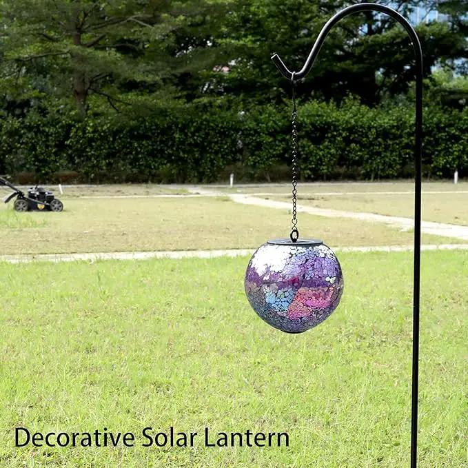VCUTEKA Solar Lanterns Outdoor Waterproof - Hanging Solar Lights Garden LED Lanterns Mosaic Crack Glass Design for Landscape Patio Yard Garden Pathway Decoration by GreenHaven Gardens