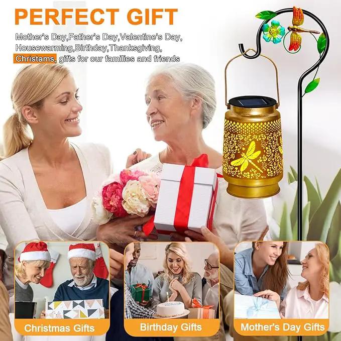 TEDOF Solar Lanterns Outdoor Waterproof,Dragonfly Solar Lights Garden Decor Gifts for Mom Women Grandma Decoration Outside for Yard, Patio,Backyard,Porch by GreenHaven Gardens