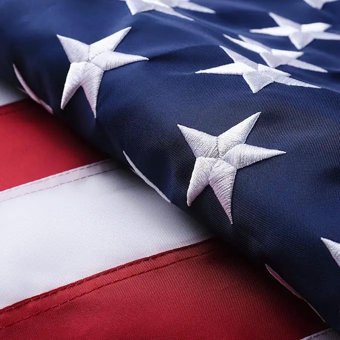 American Flag 8x12 Outside, US Flags for Outdoor Indoor, Heavy Duty Durable, Deluxe Embroidered Stars, Brass Grommets, Sewn Stripes, Vivid Color, Fade Resistant and waterproof by GreenHaven Gardens