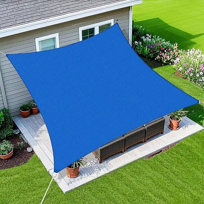 Amagenix Sun Shade Sail 12'X24' Curved Edge Outdoor Shade Canopy Blue Breathable 95% UV Block Shade Cloth for Patio Garden Backyard (We Make Custom Size) by GreenHaven Gardens