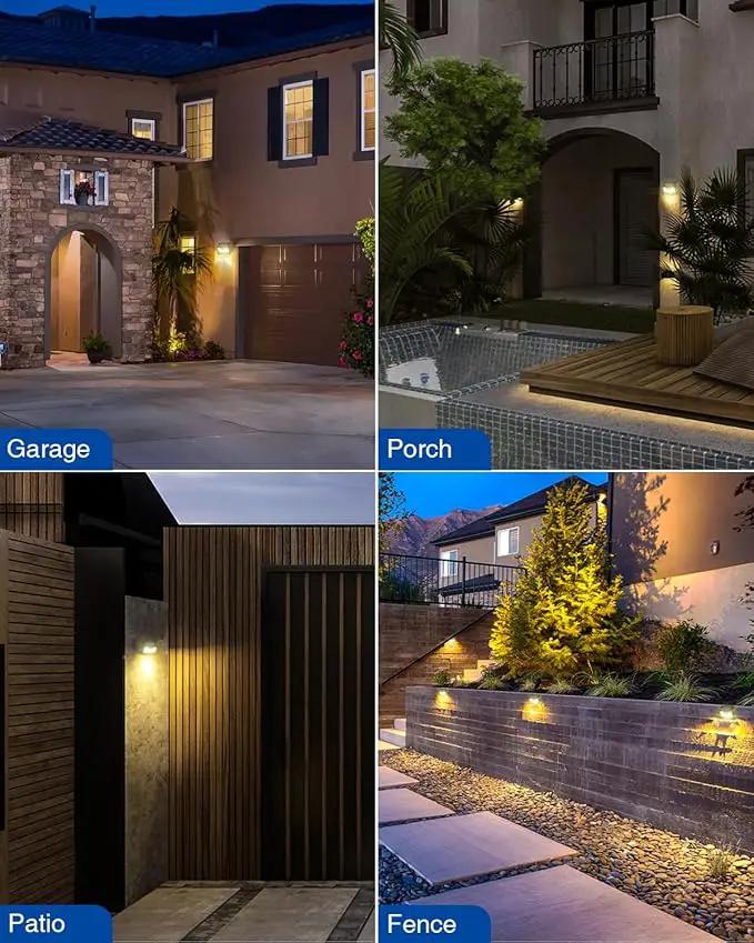 Peasur Solar Lights Outdoor Waterproof [8 Pack/140LED], Warm White Motion Sensor Light Ultra-Bright, 3 Modes Solar Fence Security Lighting for Wall Garden Yard Garage Patio by GreenHaven Gardens