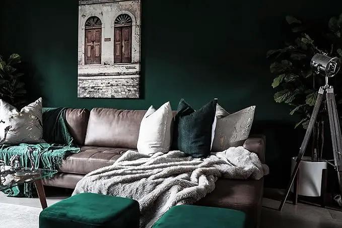 Dimoon 236''x17.7'' Dark Green Peel and Stick Wallpaper Contact Paper Modern Self Adhesive Wall Paper Removable Renter Friendly Textured Solid Color Cabinet Vinyl Roll (236''x17.7'',Emerald Dark) by GreenHaven Gardens